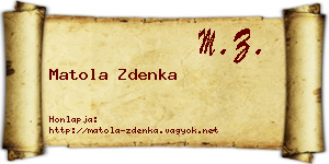 Matola Zdenka névjegykártya
